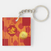 Rode Lantaarns Chinese Draak Nieuwjaar Monogram AK Sleutelhanger (Achterkant)