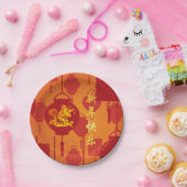 Rode Lantaarns Chinese Draak Nieuwjaar PPP Papieren Bordje (Feest)