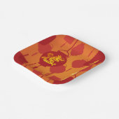 Rode Lantaarns Chinese Draak Nieuwjaar SqP Papieren Bordje (Gebogen)