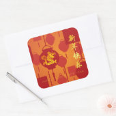 Rode Lantaarns Chinese Draak Nieuwjaar SqS Vierkante Sticker (Envelop)