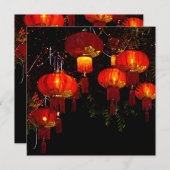 Rode Lantaarns uitnodiging (Voorkant / Achterkant)