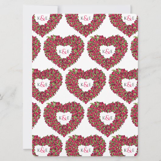 Rode lantaarntulpen die de huwelijksuitnodiging va kaart (Achterkant)