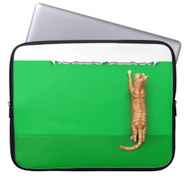 Rode lapjeskat scheurt papieren laptophoes laptop sleeve