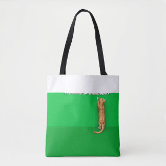Rode lapjeskat scheurt papieren serveerblad tote bag