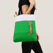 Rode lapjeskat scheurt papieren serveerblad tote bag (Dichtbij)