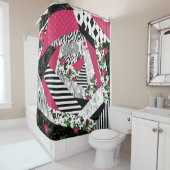 rode lappendeken, populair, lappendeken gooien kus douchegordijn (In situ)