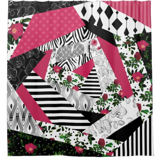 rode lappendeken, populair, lappendeken gooien kus douchegordijn (Voorkant)