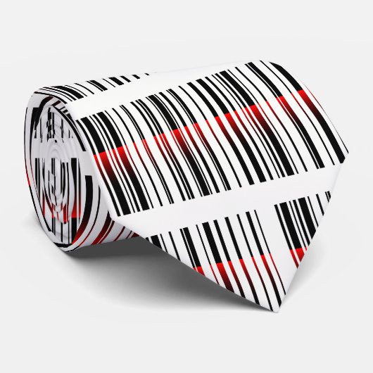 Rode Laser en Barcode Ontwerp Stropdas (Opgerold)