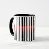 Rode laser op streepjescode mok (Voorkant links)