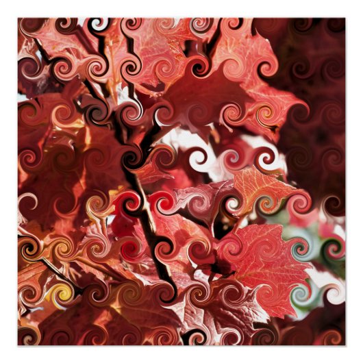 RODE LEAVES PERFECT POSTER (Voorkant)