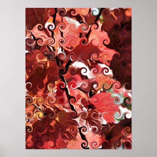 RODE LEAVES POSTER (Voorkant)