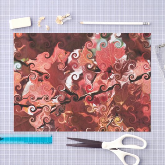 RODE LEAVES TISSUEPAPIER (Craft)