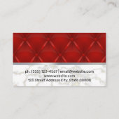 Rode lederen bekleding | marmeren metaalafwerking visitekaartje (Achterkant)