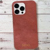 Rode Lederen Look Gouden Monogram Oxblood iPhone C Case-Mate iPhone Case