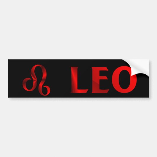 Rode Lee Horoscoop Symbool Bumpersticker (Voorkant)