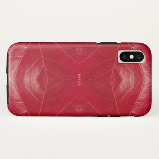 Rode leerlook Case-Mate iPhone case (Achterkant (horizontaal))
