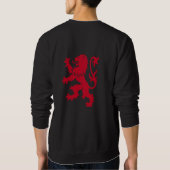 Rode Leeuw Rampant Heraldische Kuif Vector Grafisc Trui (Achterkant)