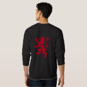 Rode Leeuw Rampant Heraldische Kuif Vector Grafisc Trui (Achterkant volledig)