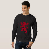 Rode Leeuw Rampant Heraldische Kuif Vector Grafisc Trui (Voorkant volledig)