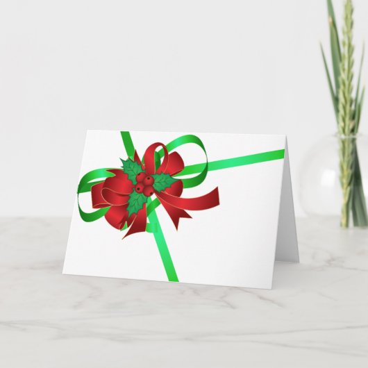 Rode Lege Kerstmis van de Bes van de Hulst van het Feestdagen Kaart (Voorkant)