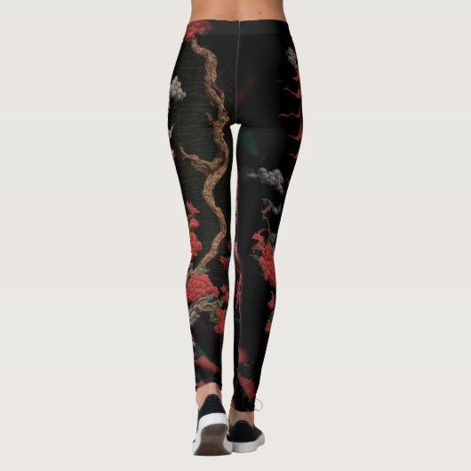 RODE LEGGINGS DRAGEN (Achterkant)