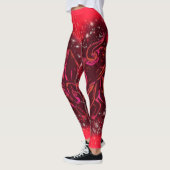 Rode Leggings met Bull Running In Sterrennacht (Links)