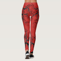Rode Leggings met Trees Design - Kies Kleur