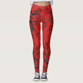 Rode Leggings met Trees Design - Kies Kleur (Voorkant)