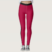 Rode Leggings Zwarte Zijstreep of Kies Kleuren (Voorkant)