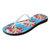 Rode lelie blauwe bloem bloemen dames ondergoed teenslippers (Schuin)
