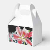 Rode Lelie Bloem bloemen Trouwtaart Favor Dozen Bedankdoosjes (Achterkant)