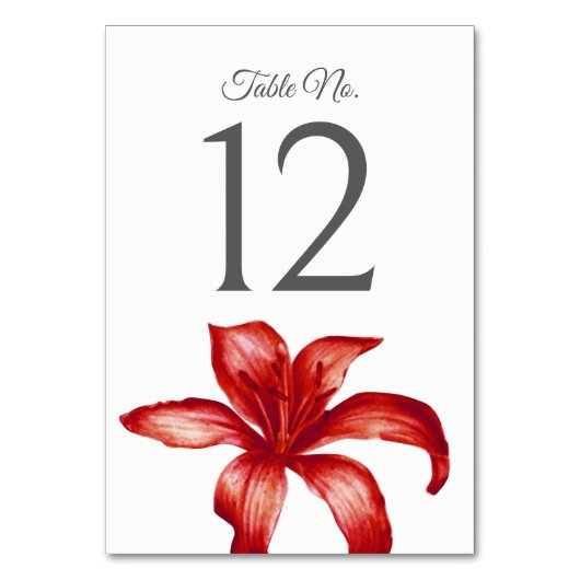 Rode lelie bloem kunst bruiloft kaart (Achterkant)
