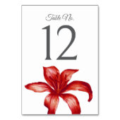 Rode lelie bloem kunst bruiloft kaart (Voorkant)