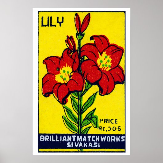Rode Lelie Bloem - Luciferdoosje Print - Esthetisc (Voorkant)