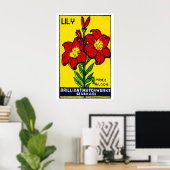 Rode Lelie Bloem - Luciferdoosje Print - Esthetisc (Thuiskantoor)