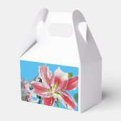 Rode Lelie Bloem Thee Feest Cake Favor Dozen Bedankdoosjes (Achterkant)