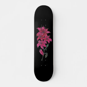 Rode Lelies Waterverf Persoonlijk Skateboard