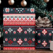Rode Lelijke Kersttrui Fair Isle Gift Wrap Cadeaupapier