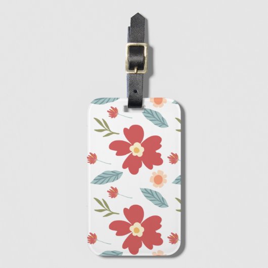 Rode lente bloem bagagelabel (Voorkant (verticaal))