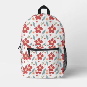 Rode lente bloemenprint rugzak