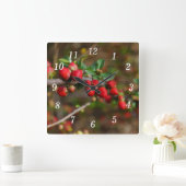 Rode Lente Buds Wandklok (Huis)
