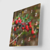 Rode Lente Buds Wandklok (Hoek)