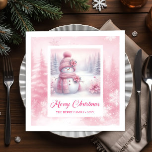 Rode lenten winter tafereel kerst servetten kind