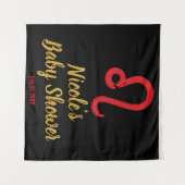 Rode LEO Sterrenbeeld Juli Augustus Verjaardag Ach Wandkleed (Voorkant (horizontaal))