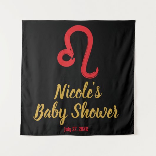 Rode LEO Sterrenbeeld Juli Augustus Verjaardag Ach Wandkleed (Voorkant)