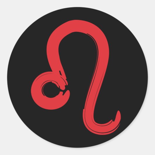 Rode LEO Sterrenbeeld Juli Augustus Verjaardag Ast Ronde Sticker (Voorkant)