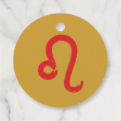 Rode LEO Zodiac juli augustus astrologie baby show Bedankjes Labels (Achterkant)