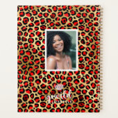 RODE LEOPARD AFDRUKKEN 12-maands Planner & Sticker (Achterkant)