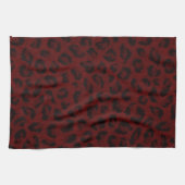 Rode Leopard Print Keukenhanddoek (Horizontaal)