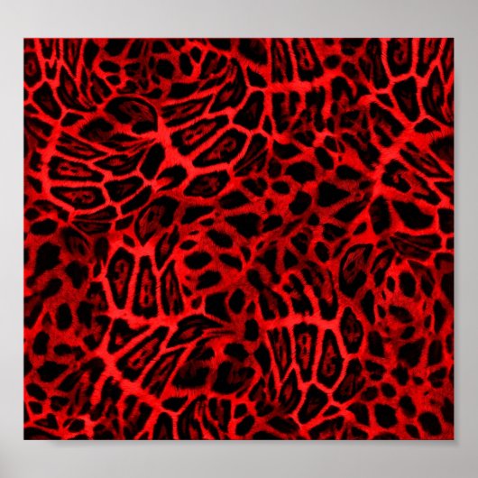 RODE LEOPARD WOBBLE PATTERN ACHTERGRONDEN WALLPAPE POSTER (Voorkant)
